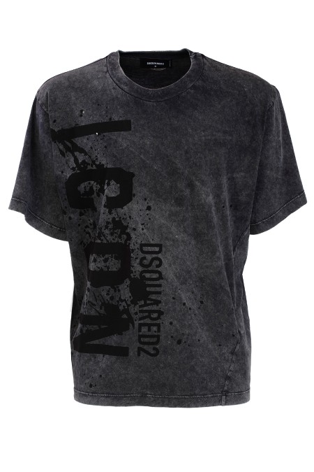 Shop DSQUARED2  T-shirt: DSQUARED2 T-Shirt girocollo in jersey di cotone.
Vestibilità regular.
Maniche corte.
Stampa lettering "DSQUARED2 ICON".
Effetto destroy.
Composizione: 100% cotone.
Made in Italy.. S79GC0085 S21600-814